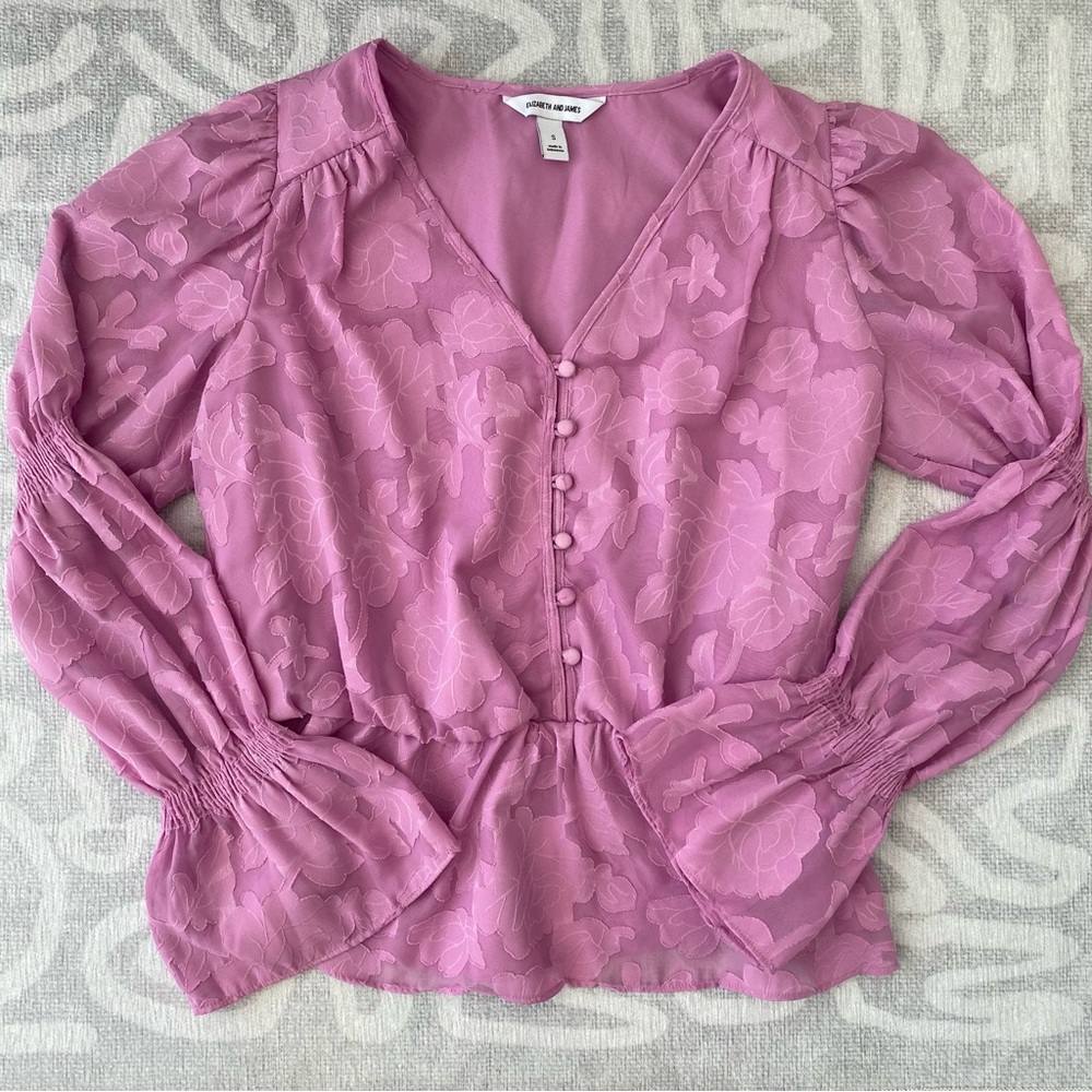 Elizabeth and James Lilac Long-Sleeve Blouse